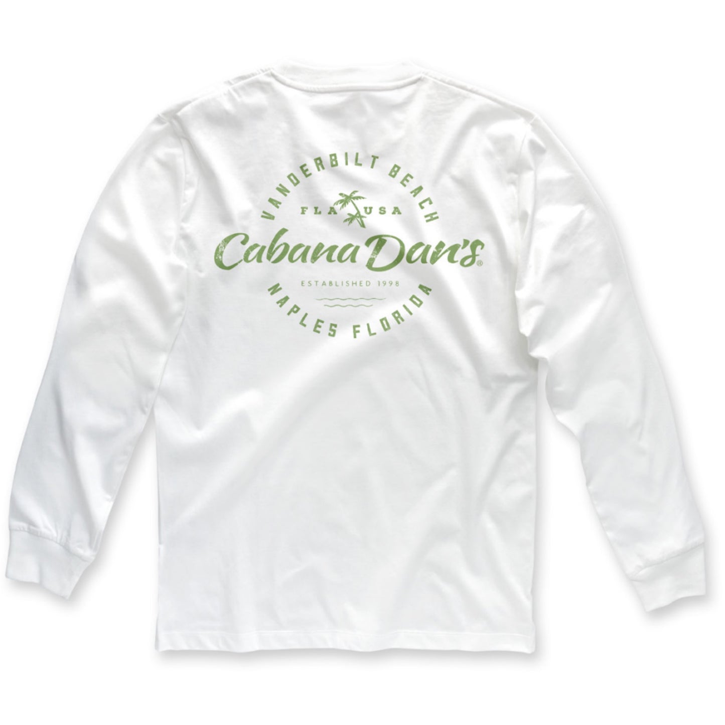 Cabana Dan's Vanderbilt Beach Olive Stamped Long Sleeve Tee